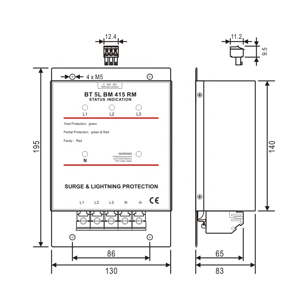 380V 400V 415V 280kA 40kA*7lin - огляд і ціна Ac Surge Protector