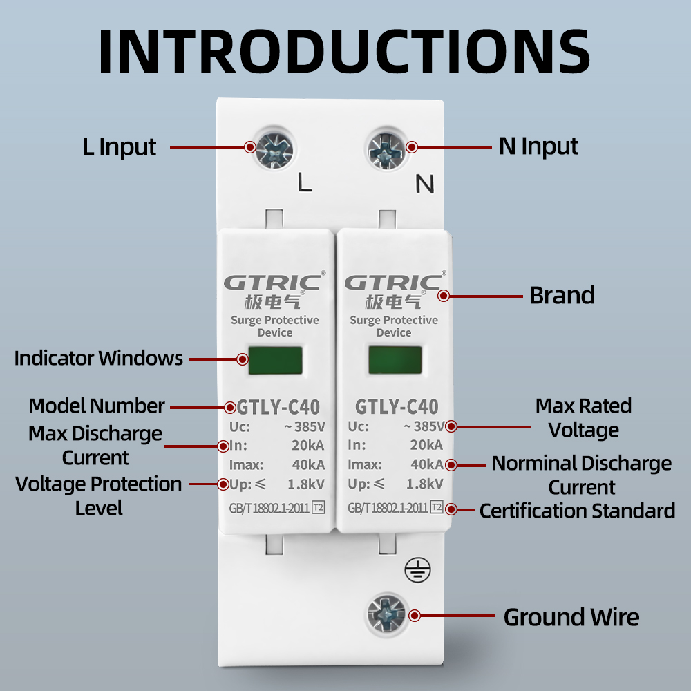 GTRIC 2P AC SPD Surge Protecti - огляд і ціна Ac Surge Protector